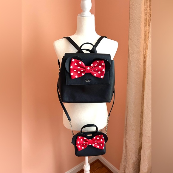 Set of 2 bags, Kate Spade Minnie Mouse Neema Backpack + Crossbody/Shoulder Bag - Picture 6 of 17